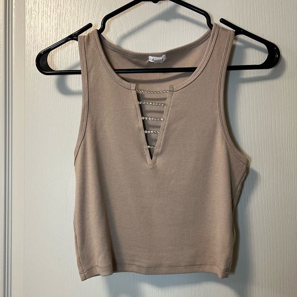 Garage Rhinestone Rodeo Ribbed Cropped Tank - Picture 1 of 4
